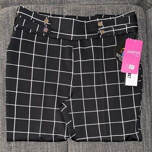 Harper Black and White Grid Pants